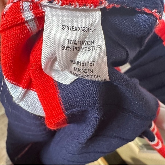 NWT JOLIE & JOE Size 3X White Red Blue Stretchy Stripped Long Sleeveless… - Picture 3 of 6